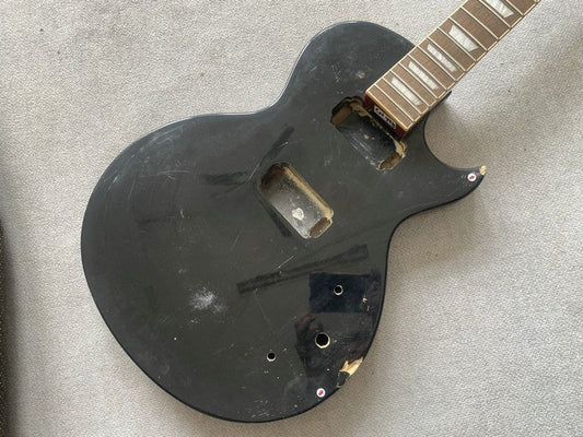 Black Basswood Guitar Body with Neck, Rosewood Fretboard Fit LP Les Pa