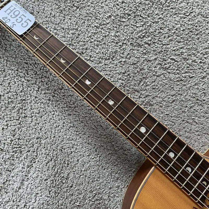 Luna 40 Inch Acoustic Guitar, Spruce Top Engraved Body, Mahogany Neck
