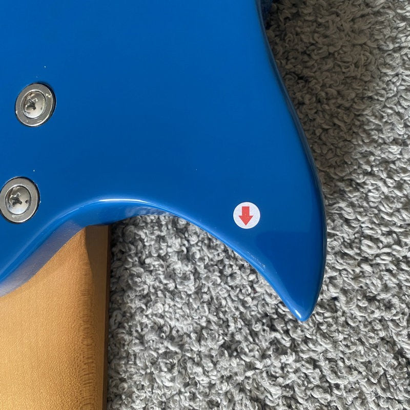 Blue Mini Electric Guitar, Solid Basswood Body, Maple Neck, Rosewood F