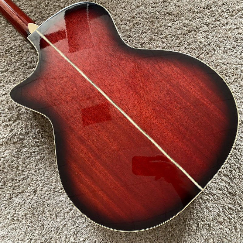Red Burst 40 Inch Acoustic Guitar 40 Inch, Spruce Top Body, Mahogany N