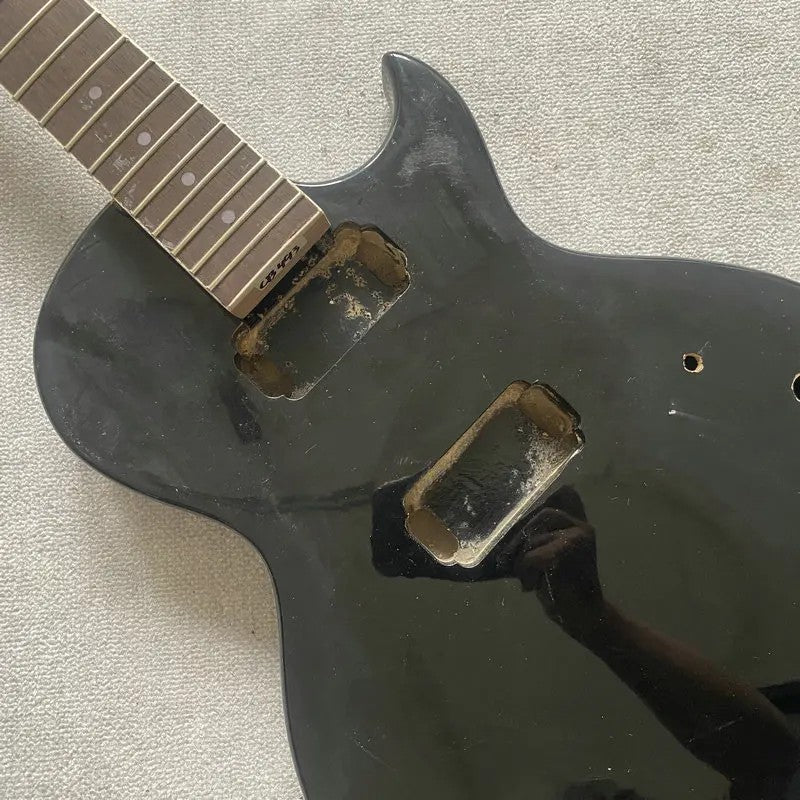 Black Basswood Guitar Body with Maple Neck, Rosewood Fingerboard DIY P