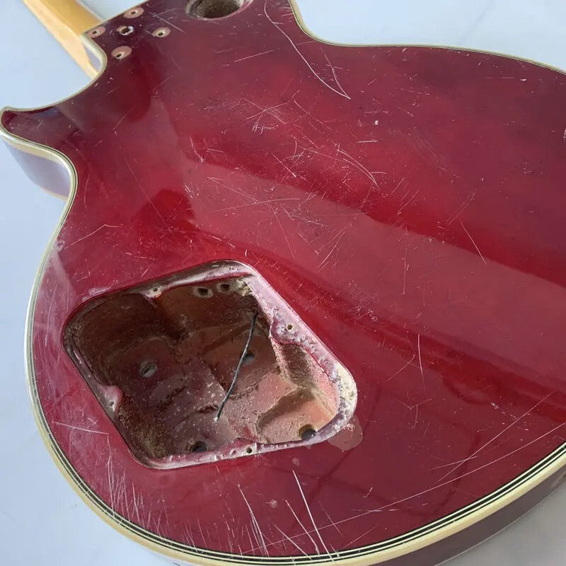 Red DIY Project Guitar Mahogany Body with Maple Neck, Rosewood Fingerb