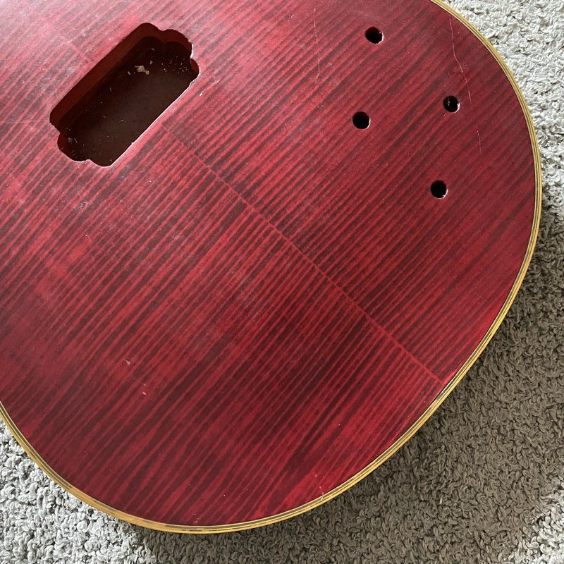 DeVille Red Tiger Maple Top Guitar Body, Rosewood Fingerboard Neck Fit