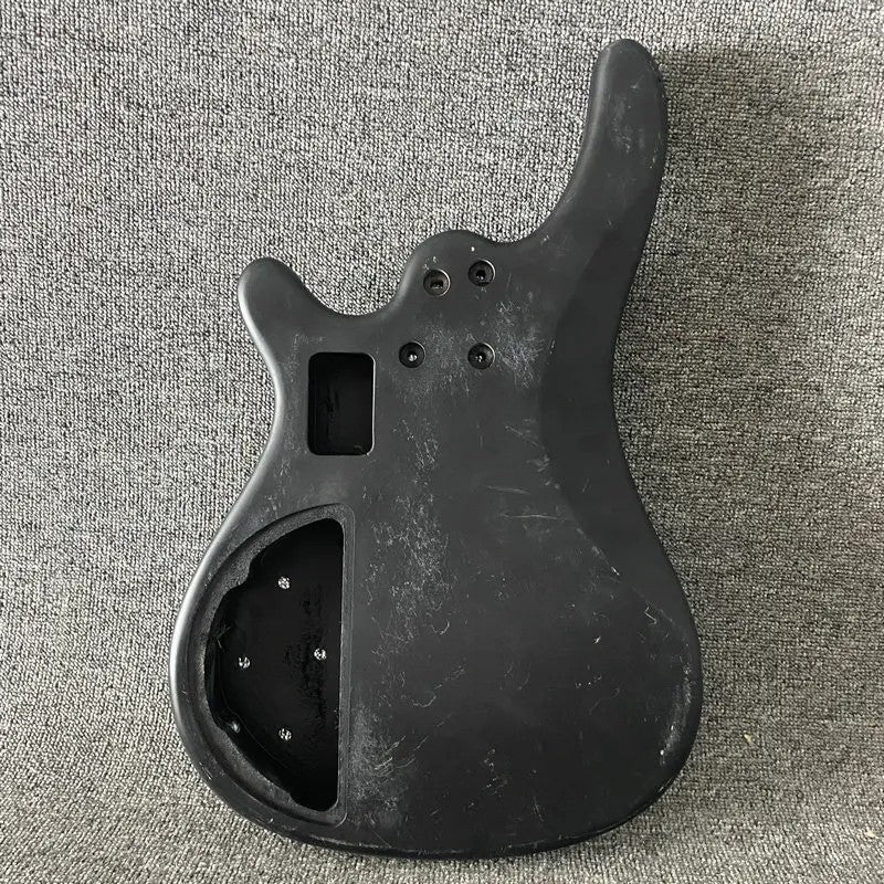 Black Matte Black Finish 4 String Bass Basswood Body