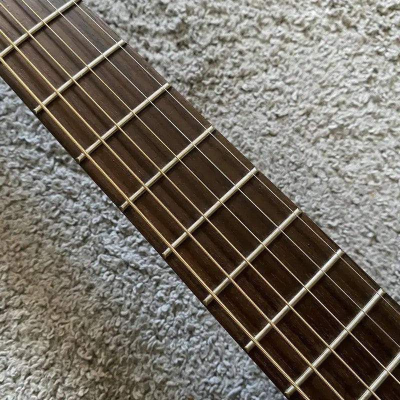 38" Acoustic Guitar, Solid Spruce Top Body, Mahogany Sides, Rosewood F
