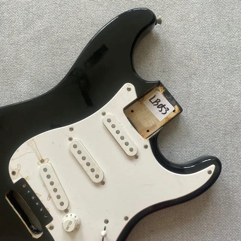 Black Basswood SSS Guitar Strat Stratocaster Style Body