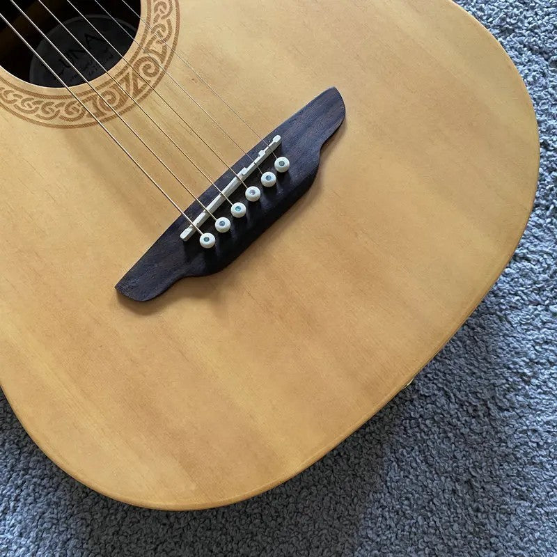 34" Luna Vintage Acoustic Guitar, Spruce Top Body, Mahogany Neck