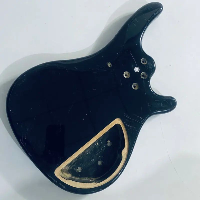 Black Left Handed 4 String Bass Basswood Body DIY Project