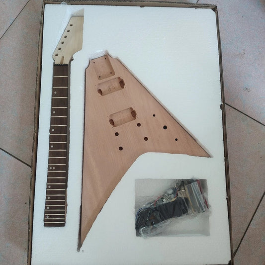 DIY Project Kit Mahogany Body Maple Neck Rosewood Fingerboard Fit Flyi