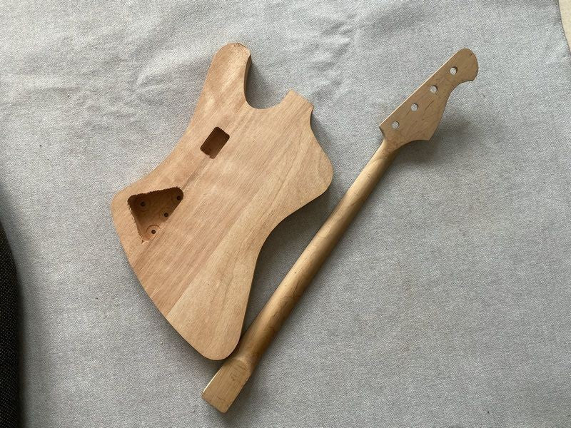 Unfinished 4 String Bass Mahogany Body with Maple Neck Fit Firebird DI