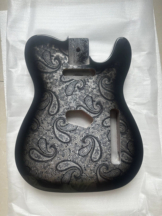 Black Custom Amoeba Finish Guitar Mahogany Body Fit Telecaster Tele
