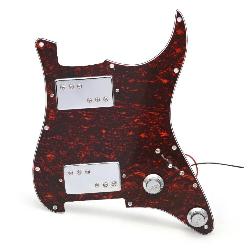 Red Tortoise Shell Guitar HH Loaded Prewired Pickguard For Stratocaste