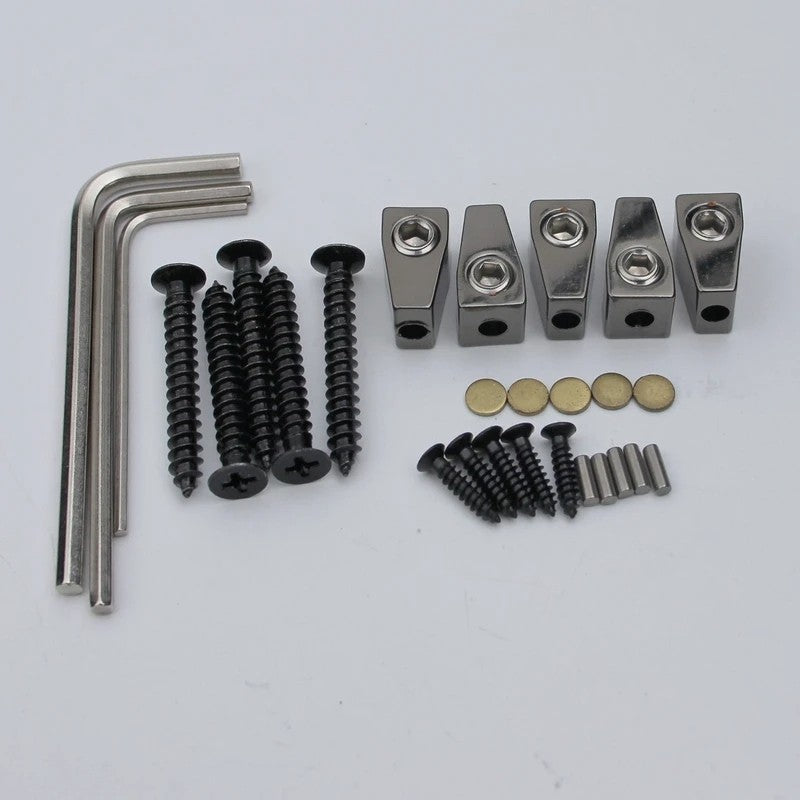 Black Nickel 5 String Headless Electric Bass Bridge with Roller Saddle