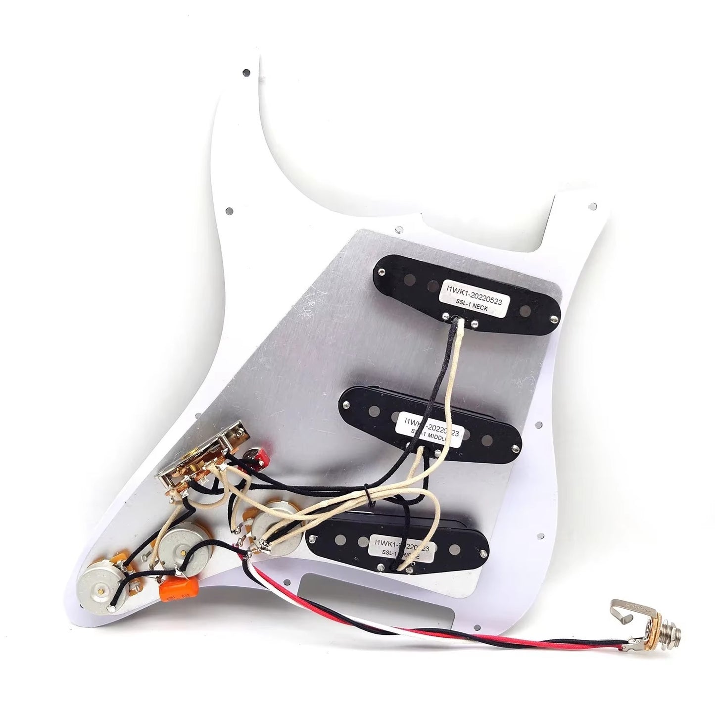 Green Pearl Loaded Prewired Guitar Pickguard, Multi Function Switches