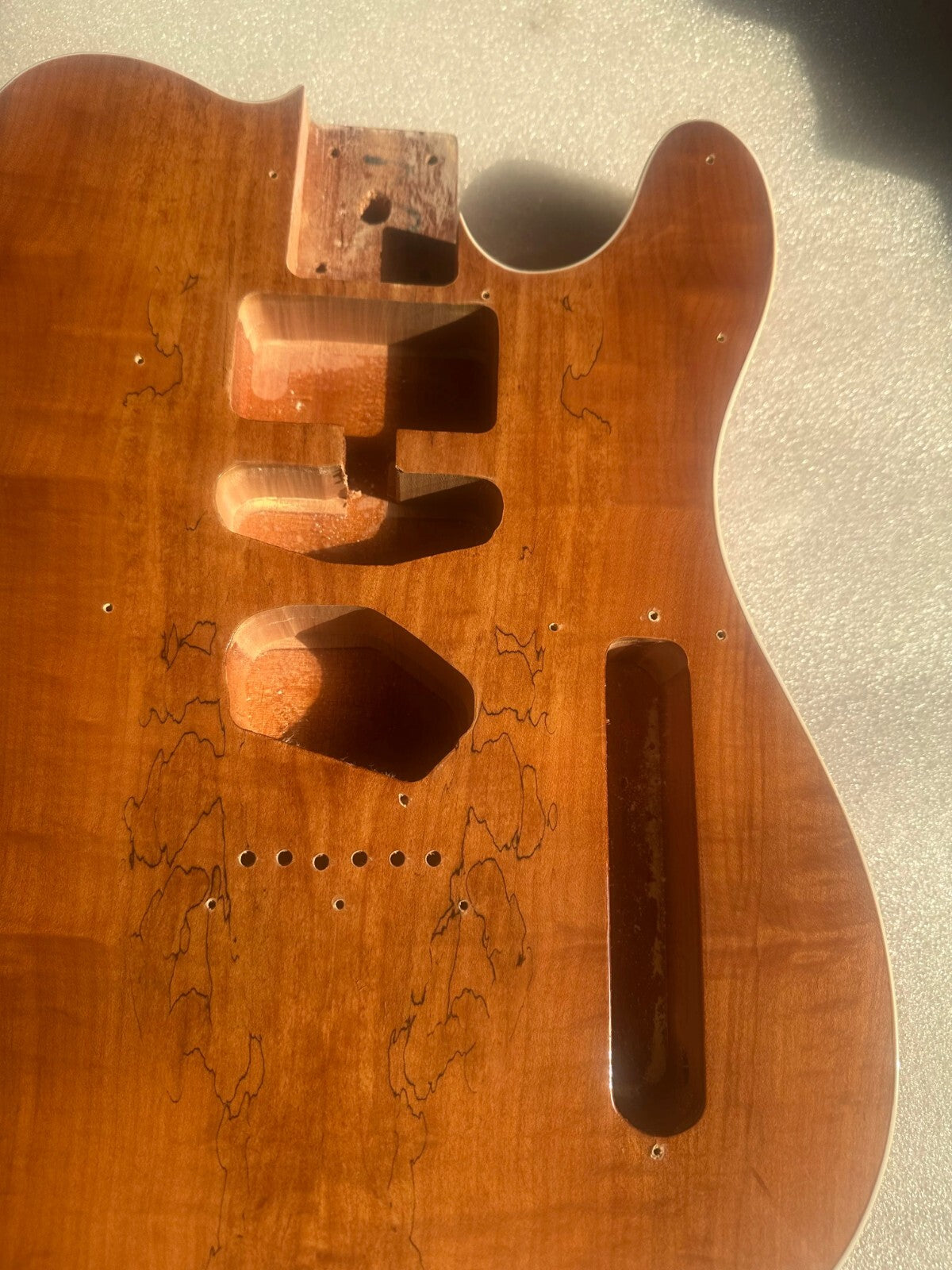 Mahogany Wood Guitar Body Spalted Maple Top Fit Tele Telecaster