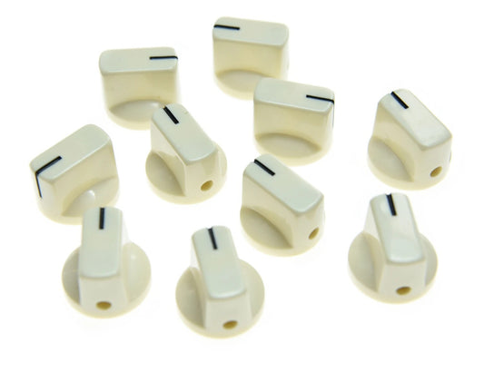 10pcs Aged White Guitar AMP Amplifier Effect Pedals Control Knobs Set