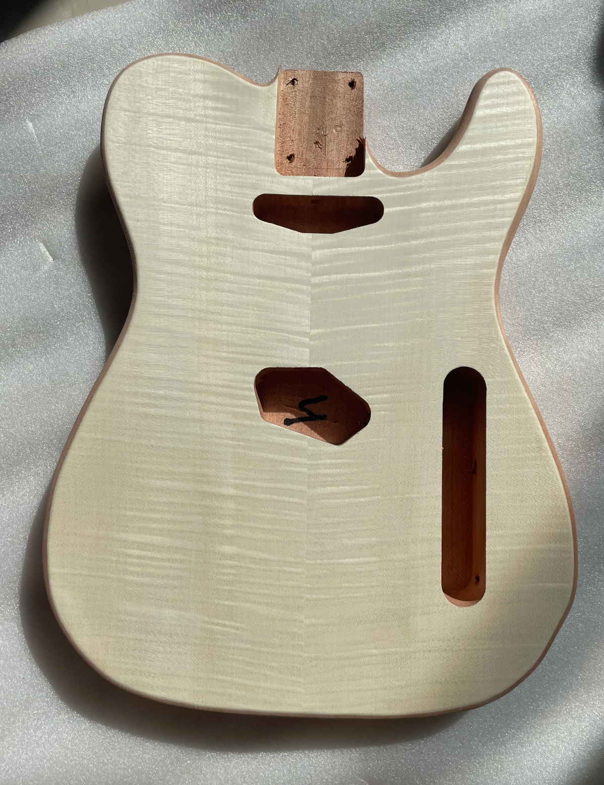 Mahogany Wood Guitar Tiger Maple Top Body Fit Telecaster Tele