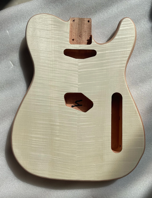 Mahogany Wood Guitar Tiger Maple Top Body Fit Telecaster Tele