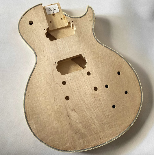 Veneer Maple Top Unfinished Guitar Basswood Body Fit LP Les Paul DIY P