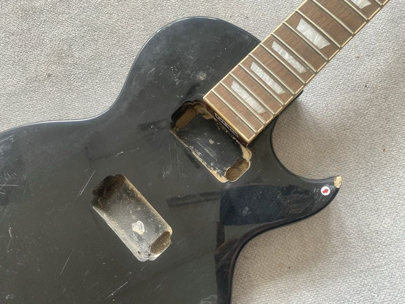 Black Basswood Guitar Body with Neck, Rosewood Fretboard Fit LP Les Pa