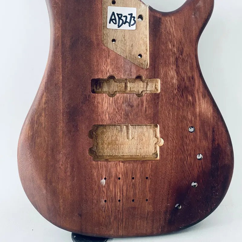 Mahogany Wood 4/5 String Bass Guitar Body DIY Project