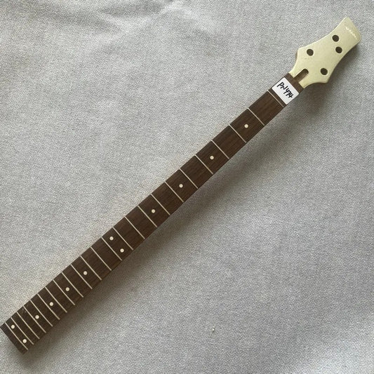 Metallic Silver 4 String Bass Maple Wood Neck, 24 Frets Rosewood Finge