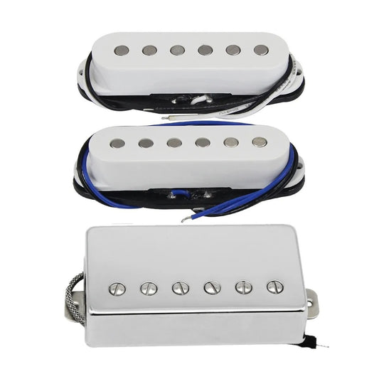 White Alnico 5 Guitar HSS Single Coil Humbucker Pickups Fit Ibanez,Fen