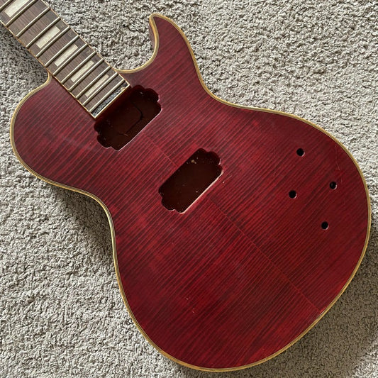 DeVille Red Tiger Maple Top Guitar Body, Rosewood Fingerboard Neck Fit