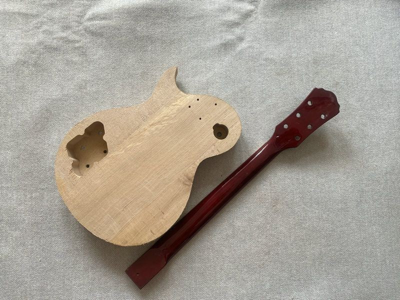 Unfinished Guitar Basswood Body with Neck, Rosewood Fingerboard Fit Le