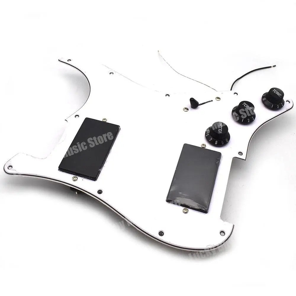 HH White Guitar Prewired Loaded Pickguard, Humbucker Closed Pickups Fi