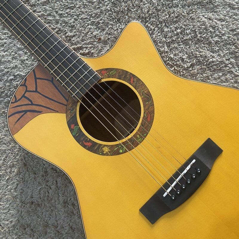 40 Inch Acoustic Guitar, Spruce Top Body, Mahogany Neck, Rosewood Fret