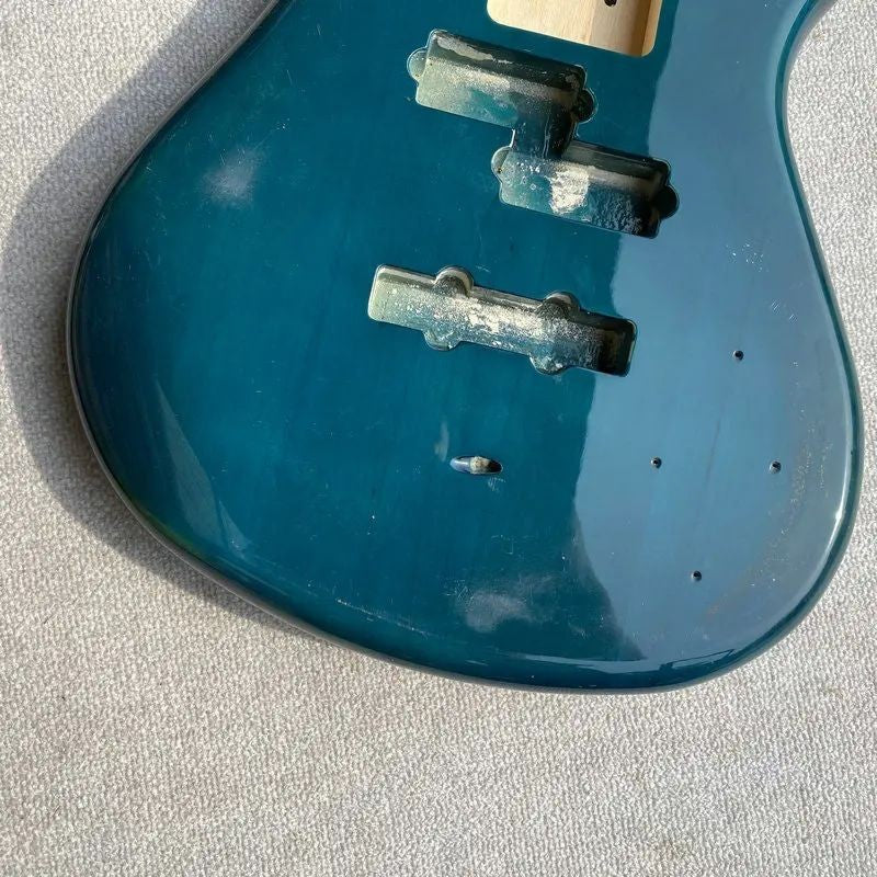 Glossy Finish Dark Blue Basswood Bass Guitar Body S