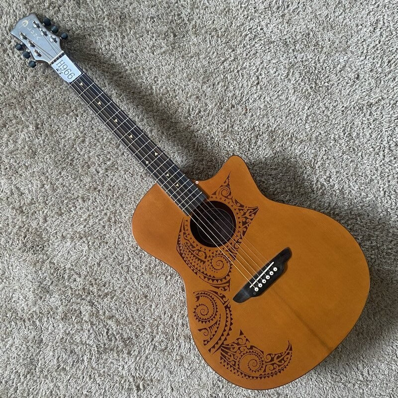 Luna Vintage Acoustic Guitar, Pine Top Body, Mahogany Neck, Rosewood F