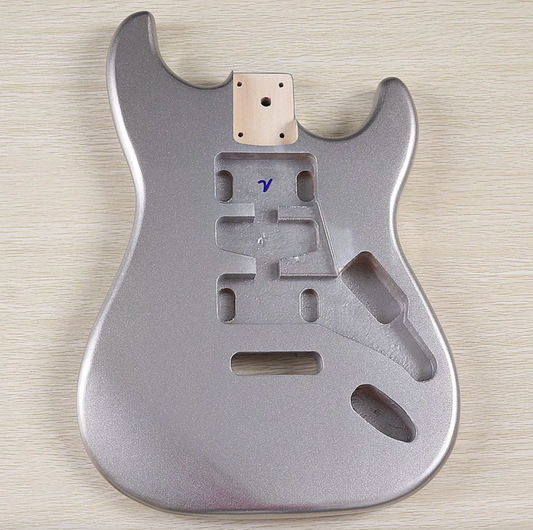 Metallic Silver Guitar Poplar Wood Body Fit Stratocaster Strat