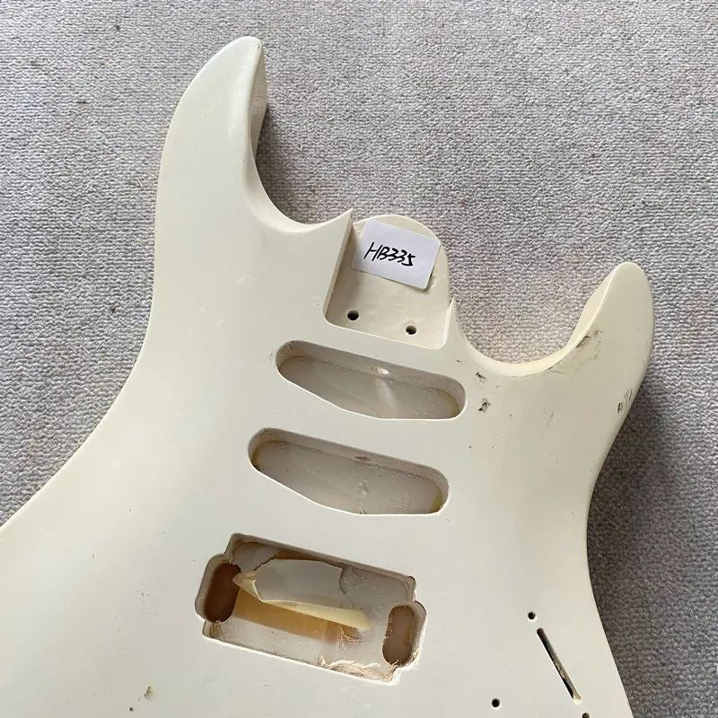 White HSS Guitar Basswood Double Cutaway Body