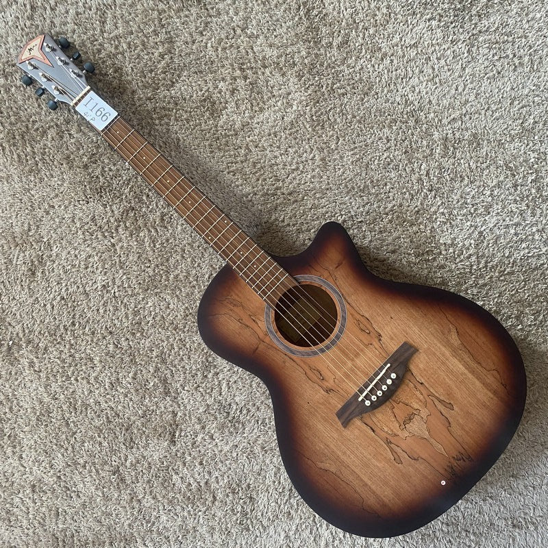41 Inch Maple Top Acoustic Guitar, Mahogany Sides Body Rosewood Finger