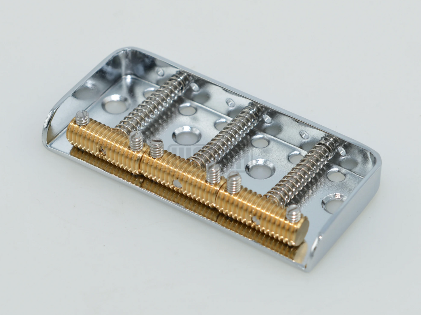 Chrome Guitar Short Ashtray Bridge with Threaded Brass Saddles Fit Tel