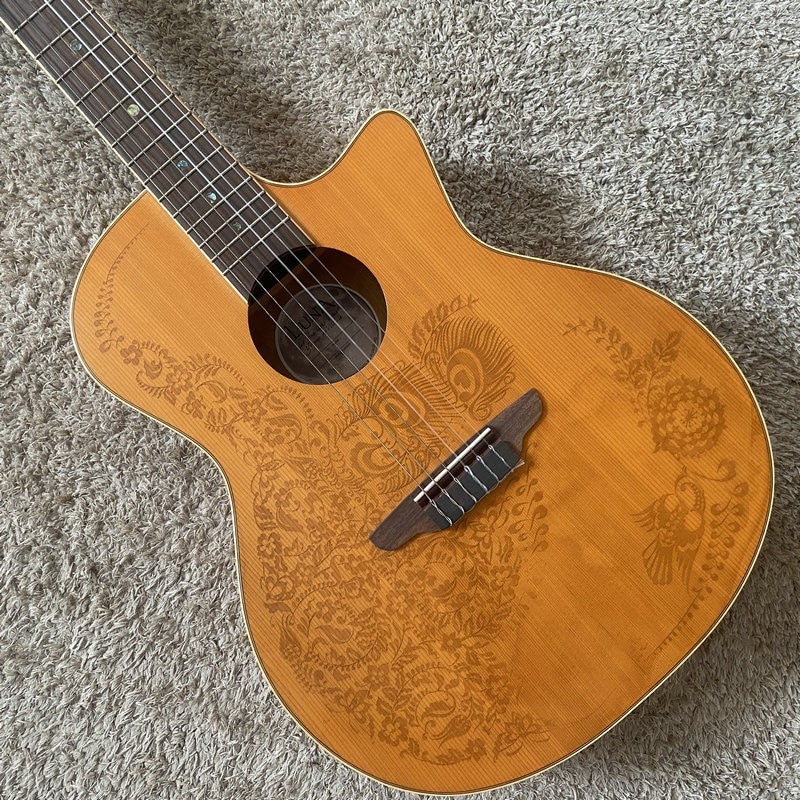 Luna Red Pine Classical Guitar, Mahogany Neck, Rosewood Fretboard