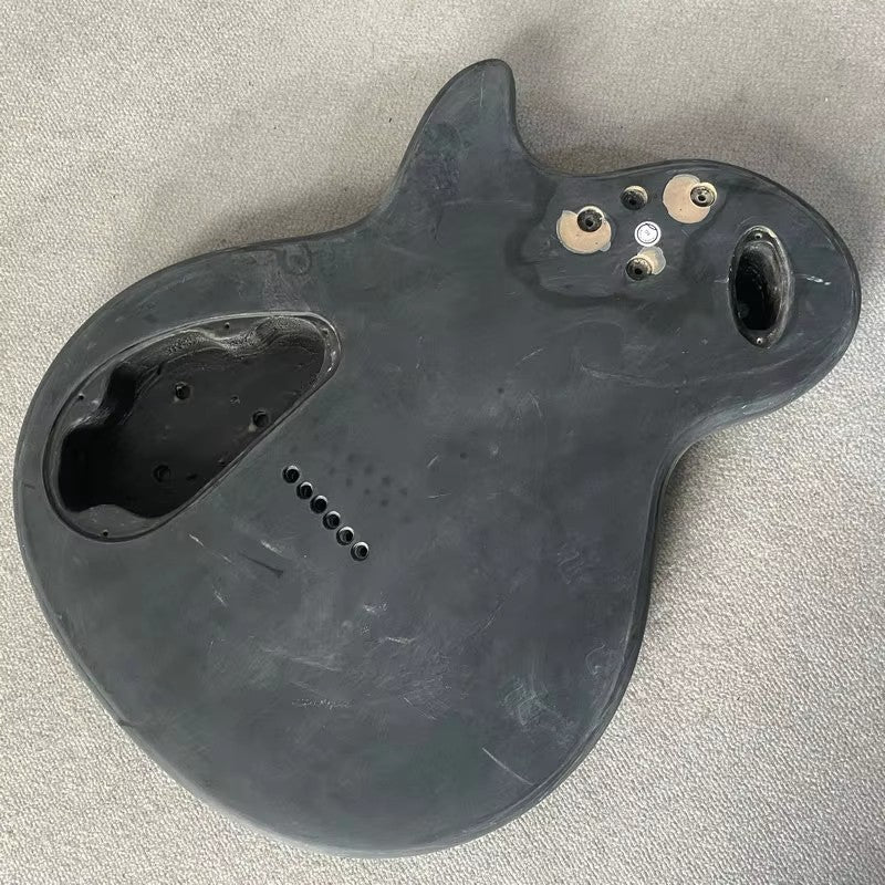 HH Black LAG Guitar Single Cut Basswood Body, String Through Bridge Fi