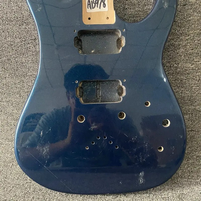 Metallic Blue Basswood Guitar HH Double Cutaway Body DIY Project
