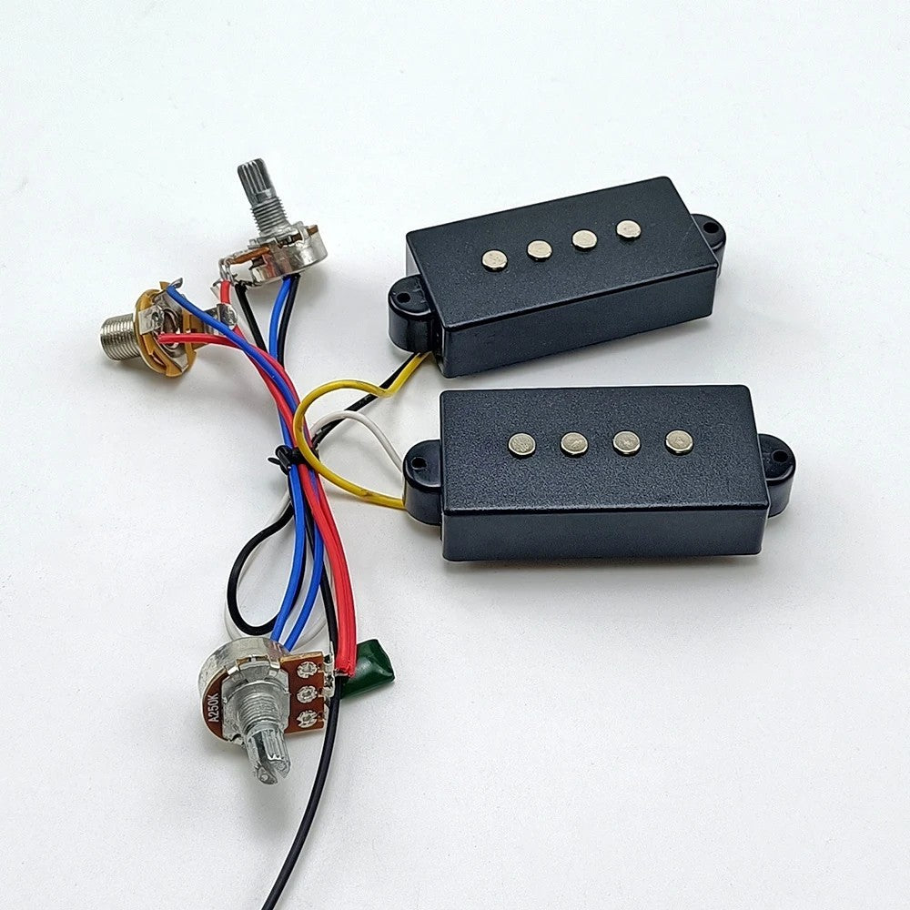 4 String Bass Pickups with Wiring Harness Kit Fit Precision P Bass