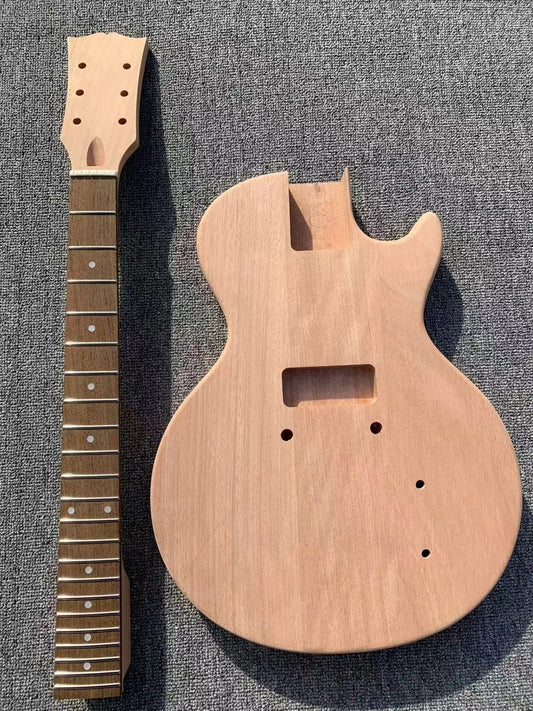 DIY Project Mahogany Guitar Body with Neck Fit Les Paul LP Junior