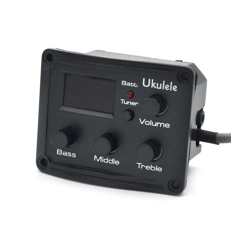 3 Band Ukulele EQ Equalizer Preamp Piezo Pickup with Tuner