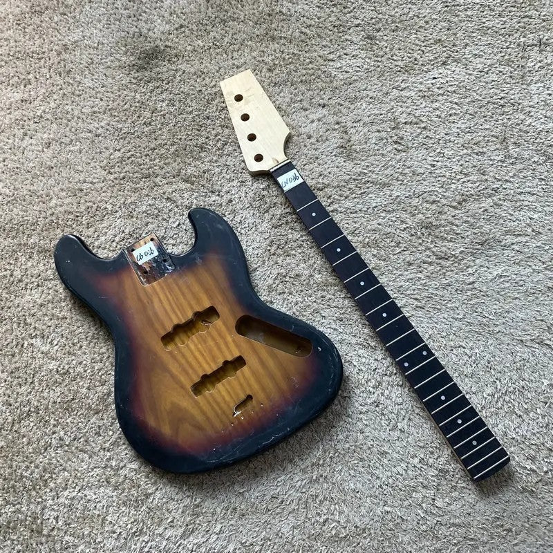 Alder Wood 4 String Bass Body with Maple Neck, Rosewood Fingerboard