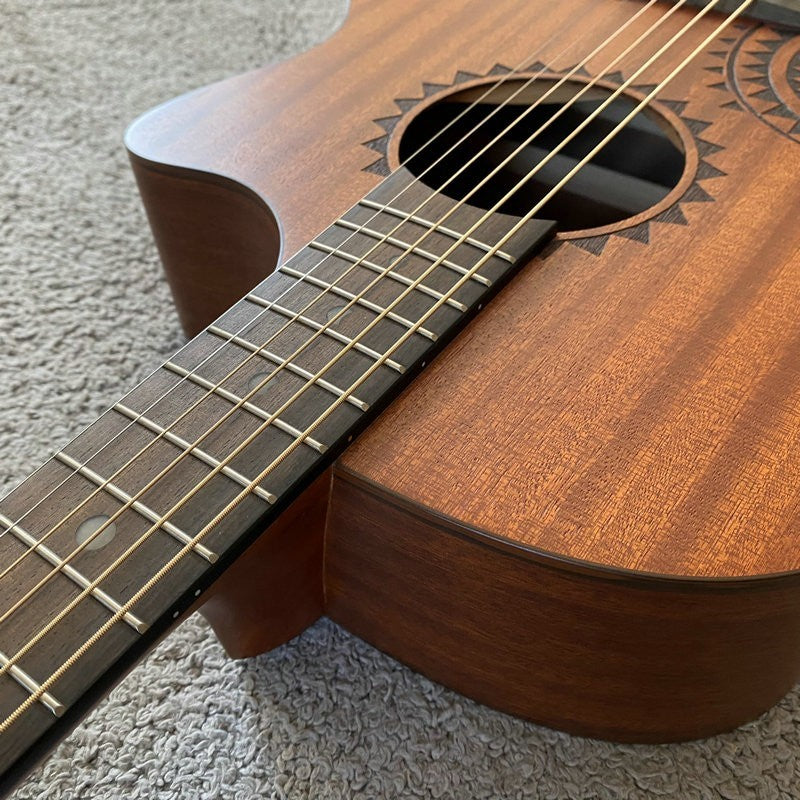 40 Inch Luna Acoustic Guitar, Mahogany Body and Neck, Rosewood Fingerb