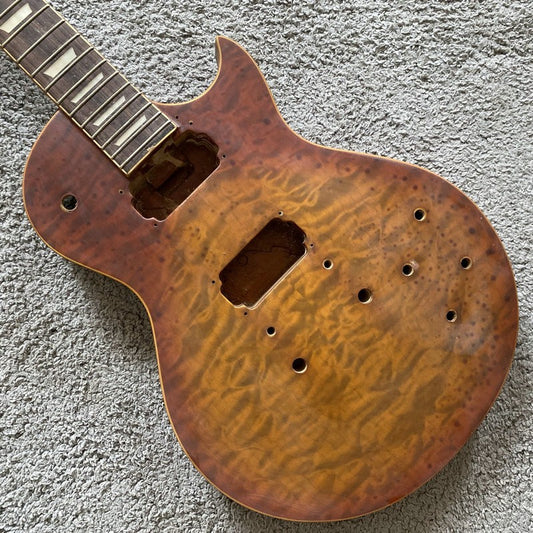 Cherry Burst Quilted Maple Top Guitar Body with Neck Fit Les Paul LP D