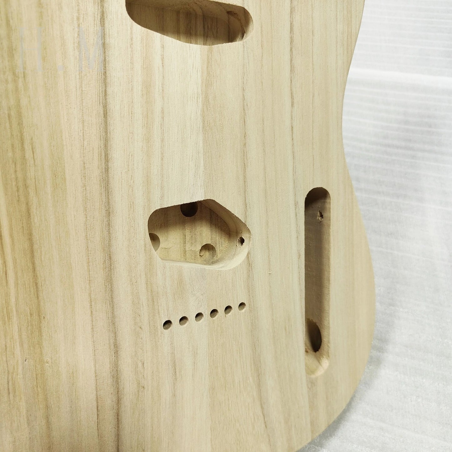 Poplar Wood Guitar Single Cut Body, String Through Bridge Fit Telecast