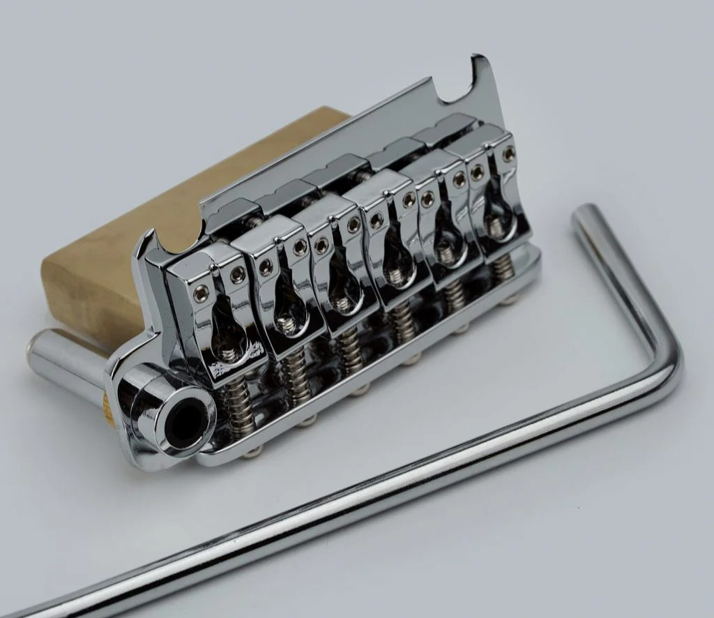 Chrome 2 Point Left Hand Guitar Bridge Tremolo 10.8MM Spacing, Brass B