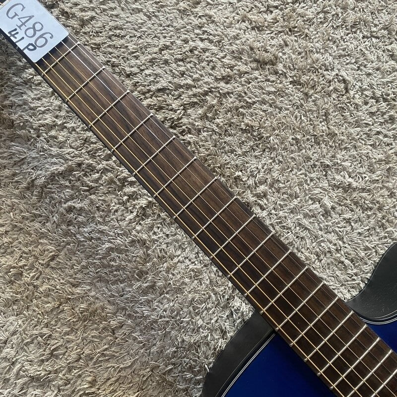 Blue 41 Inch Acoustic Guitar, Spruce Plywood Body, Mahogany Neck