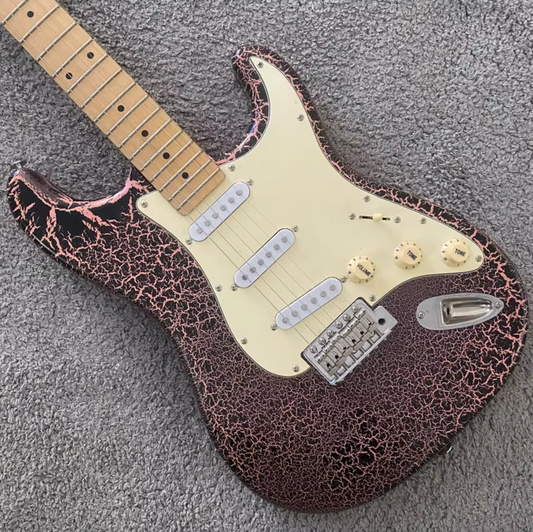Custom Finish Guitar SSS, Purple Black Basswood Body, Maple Neck, 22 F